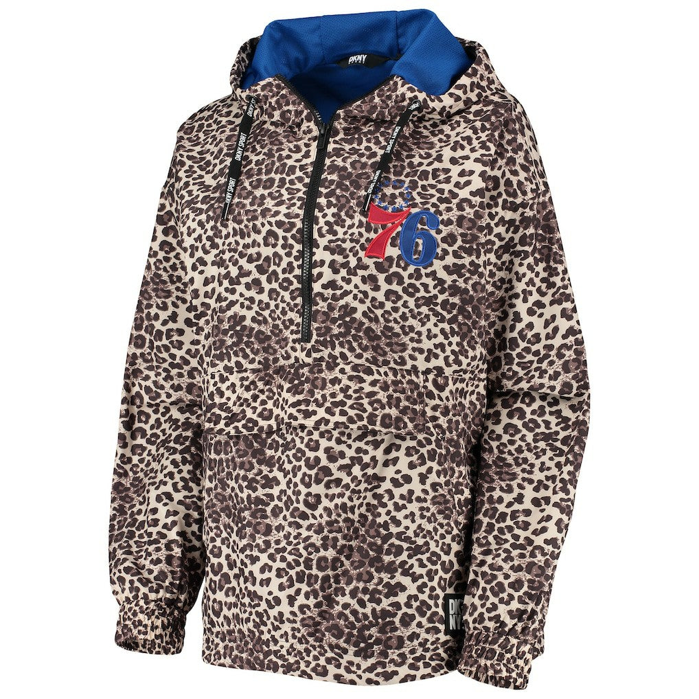 Philadelphia 76ers DKNY Sport Women's Gabriella Windbreaker Half-Zip Hoodie