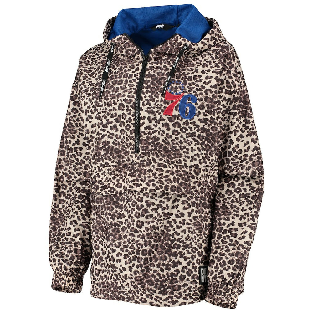 Philadelphia 76ers DKNY Sport Women's Gabriella Windbreaker Half-Zip Hoodie