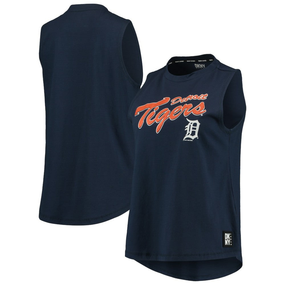 Navy Detroit Tigers DKNY Sport Women's Marcie Tank Top