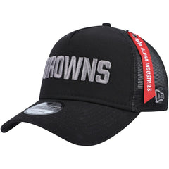 x Alpha Industries A-Frame 9FORTY Trucker Snapback Hat - Cleveland Browns Hats