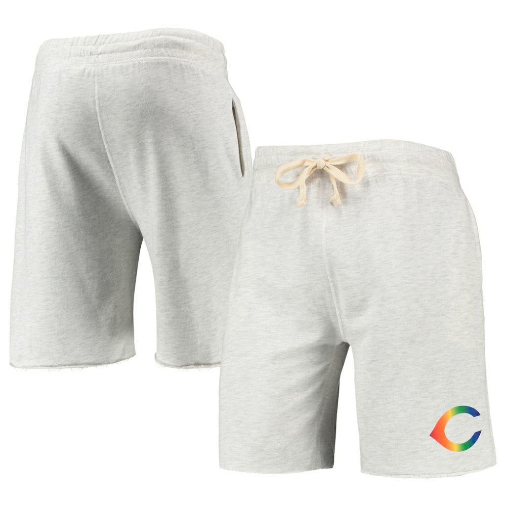 Oatmeal Cincinnati Reds Concepts Sport Mainstream Logo Terry Tri-Blend Shorts