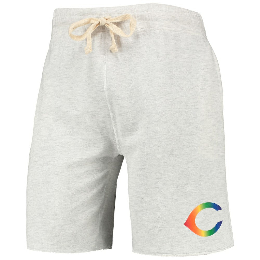 Oatmeal Cincinnati Reds Concepts Sport Mainstream Logo Terry Tri-Blend Shorts