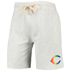 Oatmeal Cincinnati Reds Concepts Sport Mainstream Logo Terry Tri-Blend Shorts