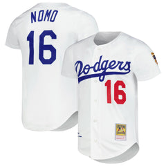 White Hideo Nomo Los Angeles Dodgers Mitchell & Ness Cooperstown Collection Authentic Jersey