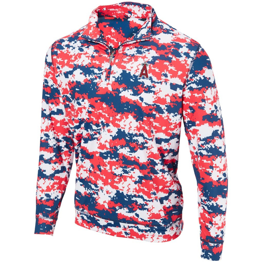 Red Los Angeles Angels Digital Camo Performance Quarter-Zip Pullover Jacket