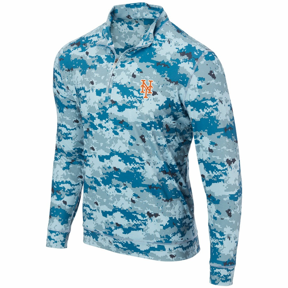 Royal New York Mets Digital Camo Performance Quarter-Zip Pullover Jacket