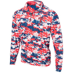 Red Texas Rangers Digital Camo Performance Quarter-Zip Pullover Jacket