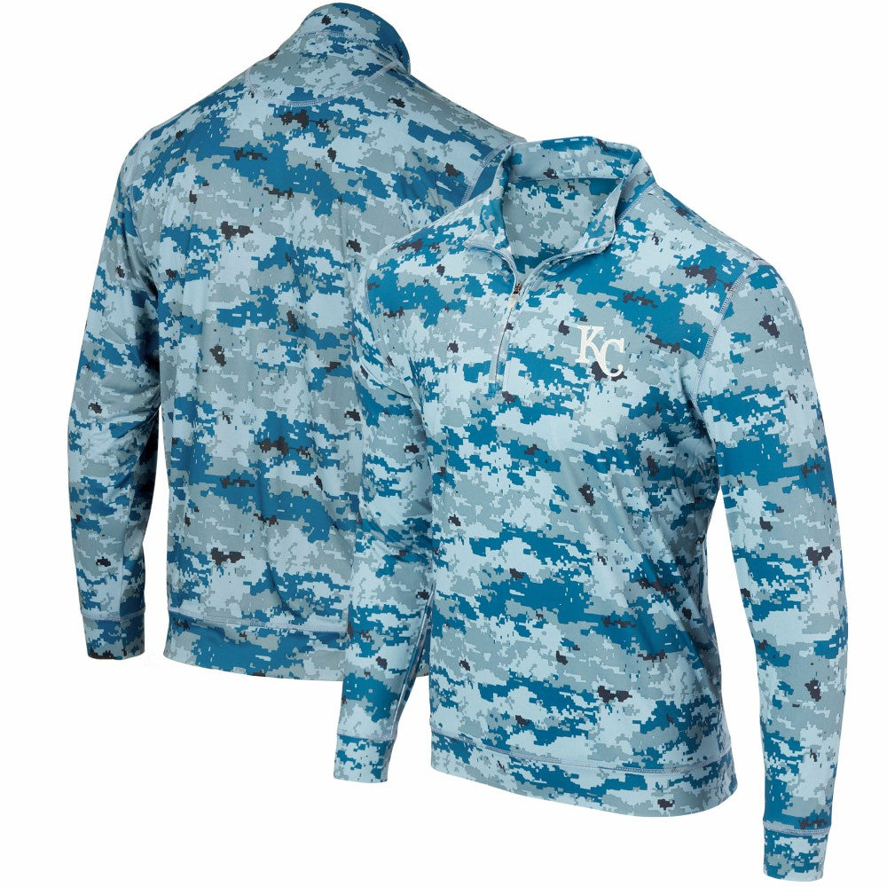 Royal Kansas City Royals Digital Camo Performance Quarter-Zip Pullover Jacket