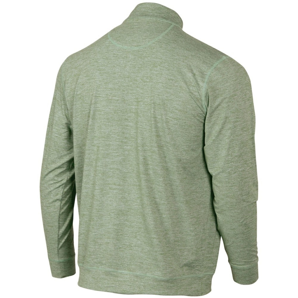Heathered Green Seattle Mariners Peached Marled Yarn Quarter-Zip Pullover Jacket