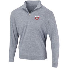 Heathered Navy Minnesota Twins Peached Marled Yarn Quarter-Zip Pullover Jacket