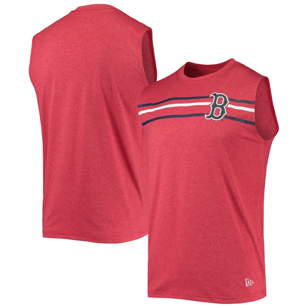 Heathered Red Boston Red Sox New Era Muscle Tank Top