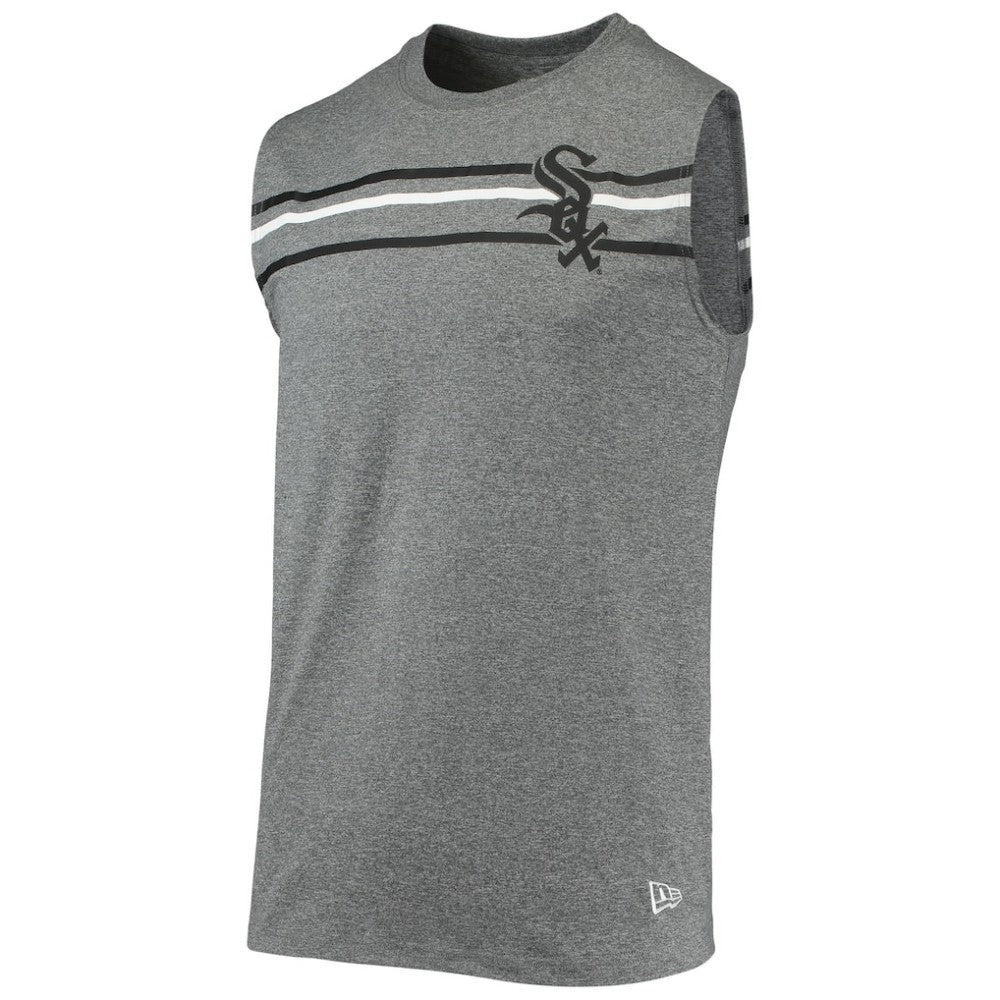 Heathered Gray Chicago White Sox New Era Muscle Tank Top