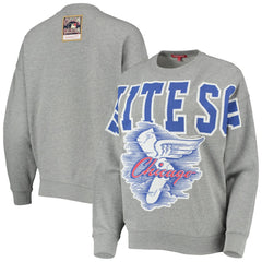 Heathered Gray Chicago White Sox Mitchell & Ness Women's Cooperstown Collection Logo Lightweight Pullover Sweatshirt