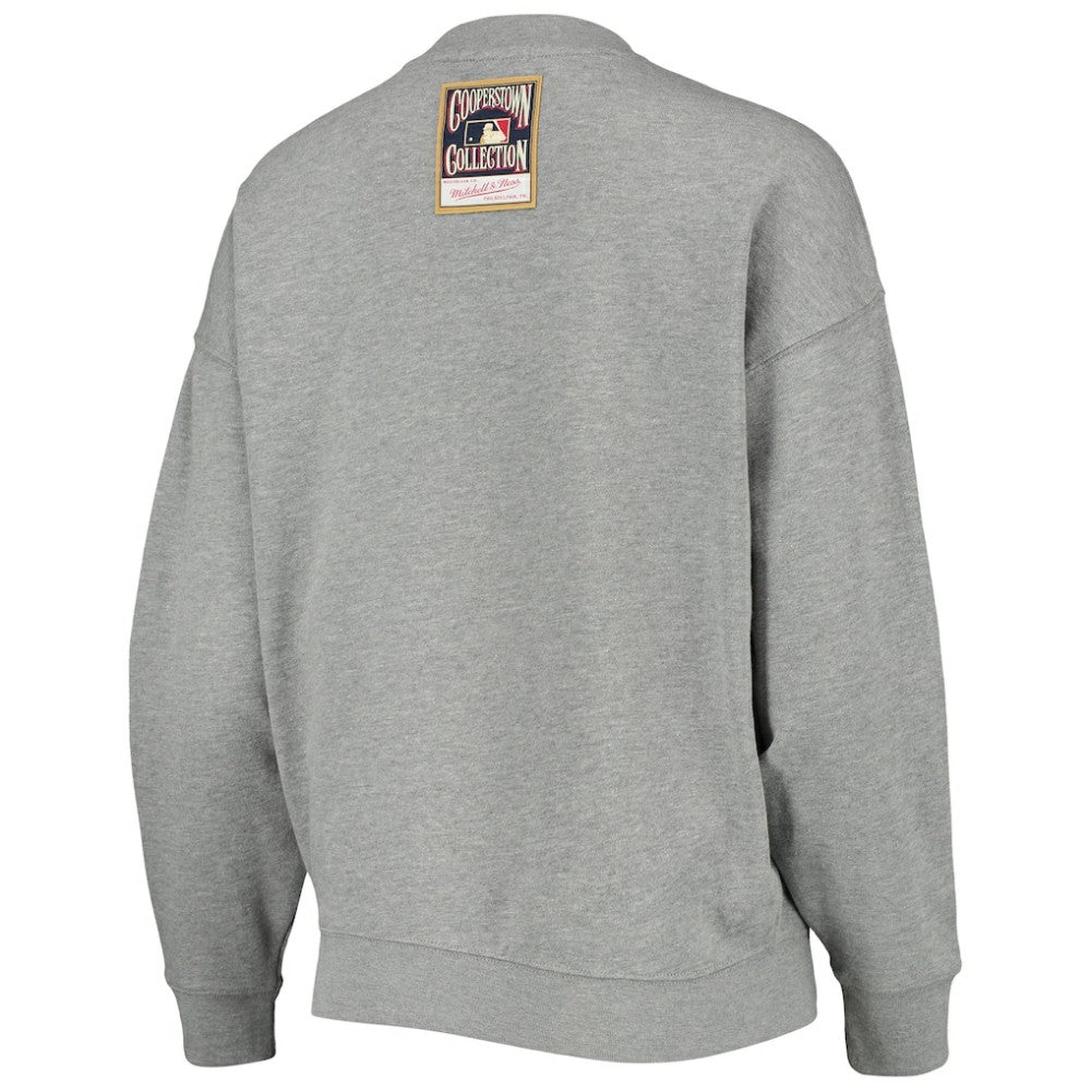 Heathered Gray Chicago White Sox Mitchell & Ness Women's Cooperstown Collection Logo Lightweight Pullover Sweatshirt