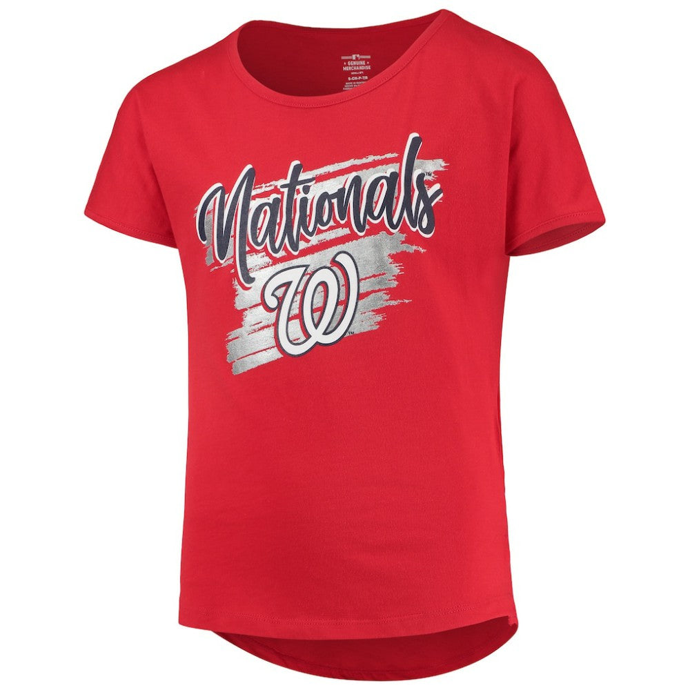 Red Washington Nationals Girls Youth Dream Scoop-Neck T-Shirt