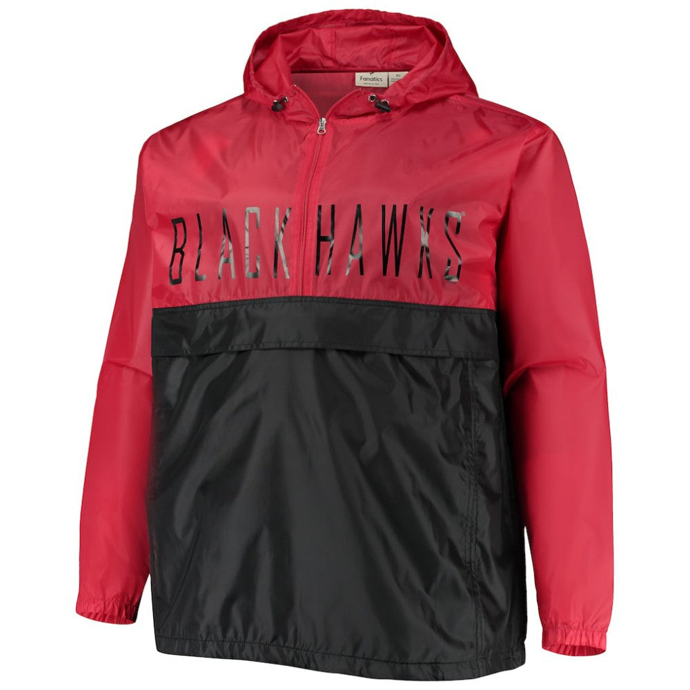 NHL Chicago Blackhawks Big & Tall Anorak Half-Zip Pullover Hoodie