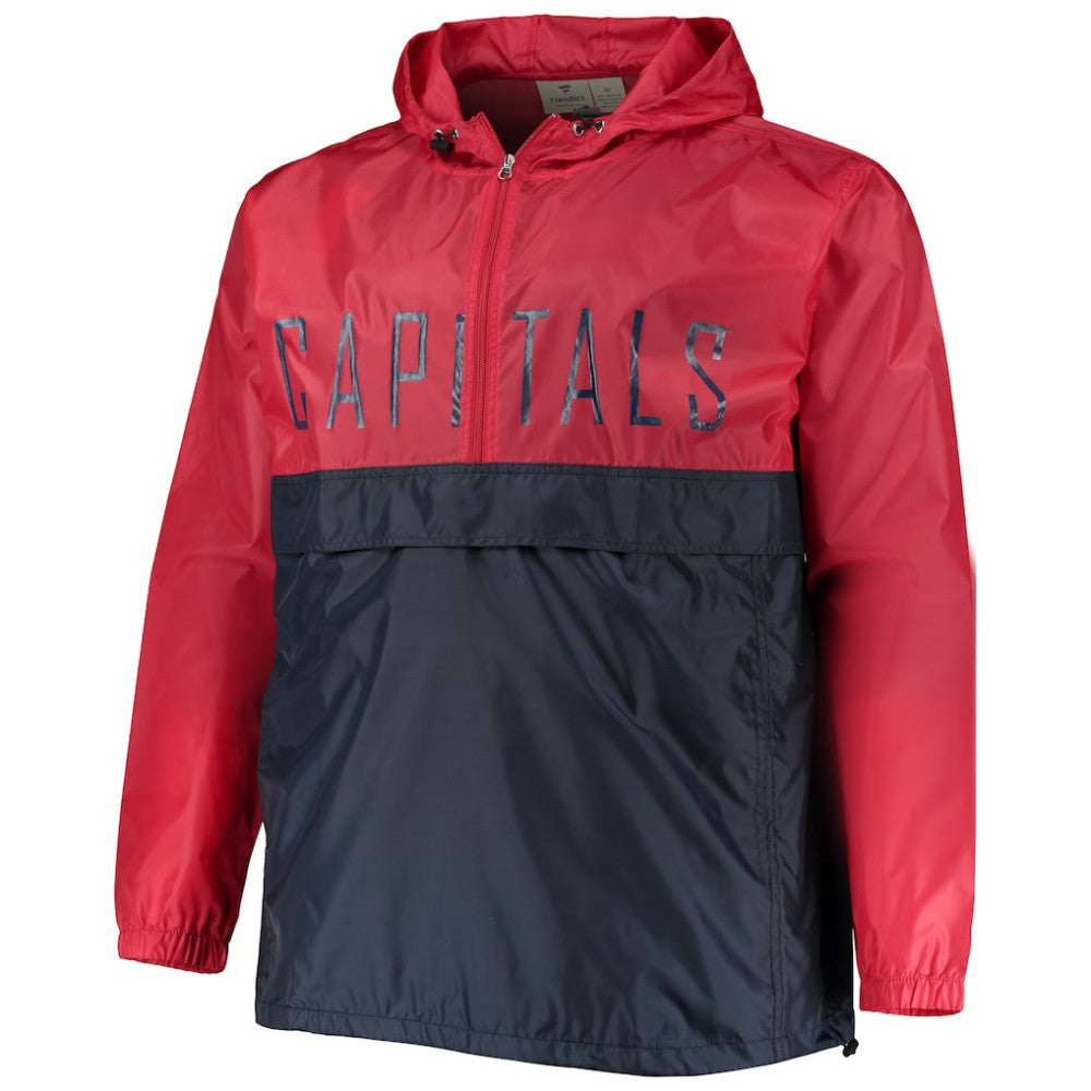 NHL Washington Capitals Big & Tall Anorak Half-Zip Pullover Hoodie