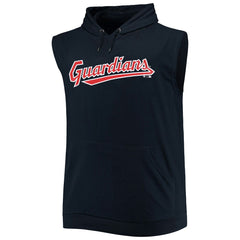 Navy Cleveland Guardians Jersey Muscle Sleeveless Pullover Hoodie