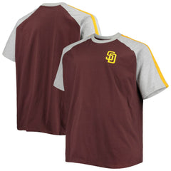 Brown/Heathered Gray San Diego Padres Big & Tall Circular Raglan T-Shirt
