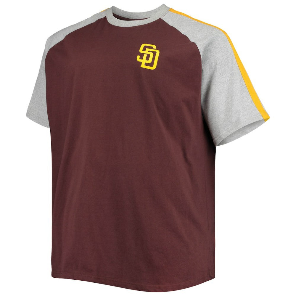 Brown/Heathered Gray San Diego Padres Big & Tall Circular Raglan T-Shirt
