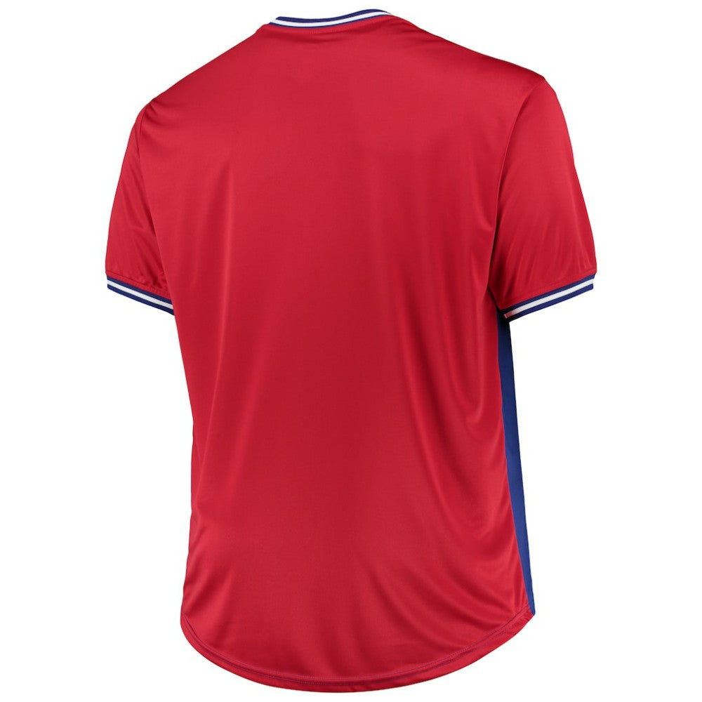 Royal/Red Chicago Cubs Solid V-Neck T-Shirt