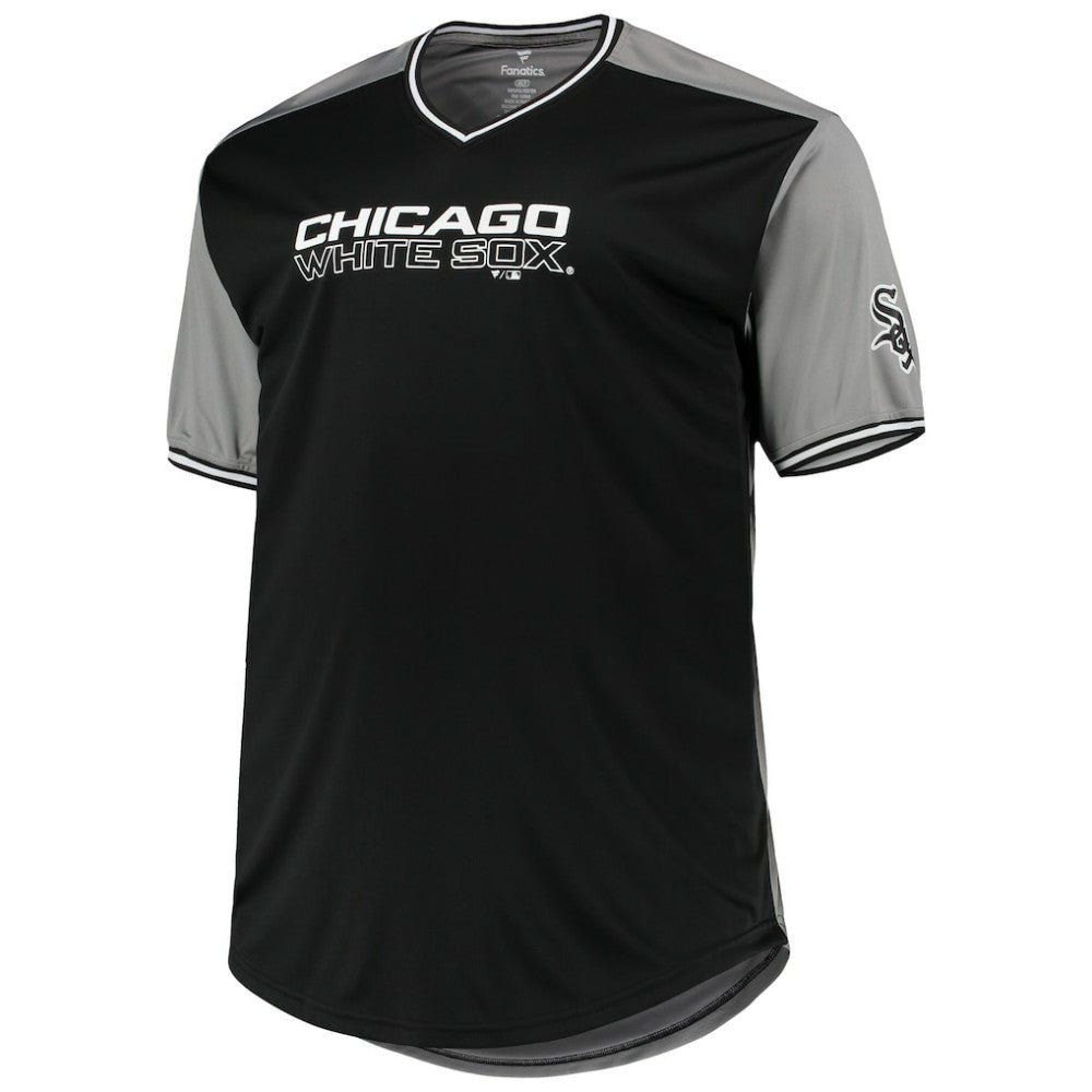 Black/Gray Chicago White Sox Solid V-Neck T-Shirt