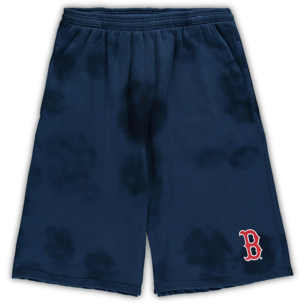 Navy Boston Red Sox Big & Tall Tye Dye Fleece Shorts