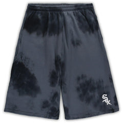 Black Chicago White Sox Big & Tall Tye Dye Fleece Shorts