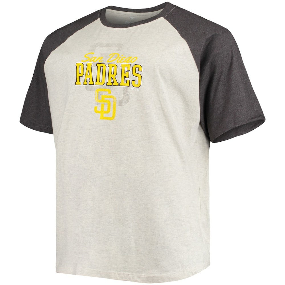 Oatmeal/Heathered Charcoal Fernando Tatis Jr. San Diego Padres Big & Tall Name & Number Raglan T-Shirt
