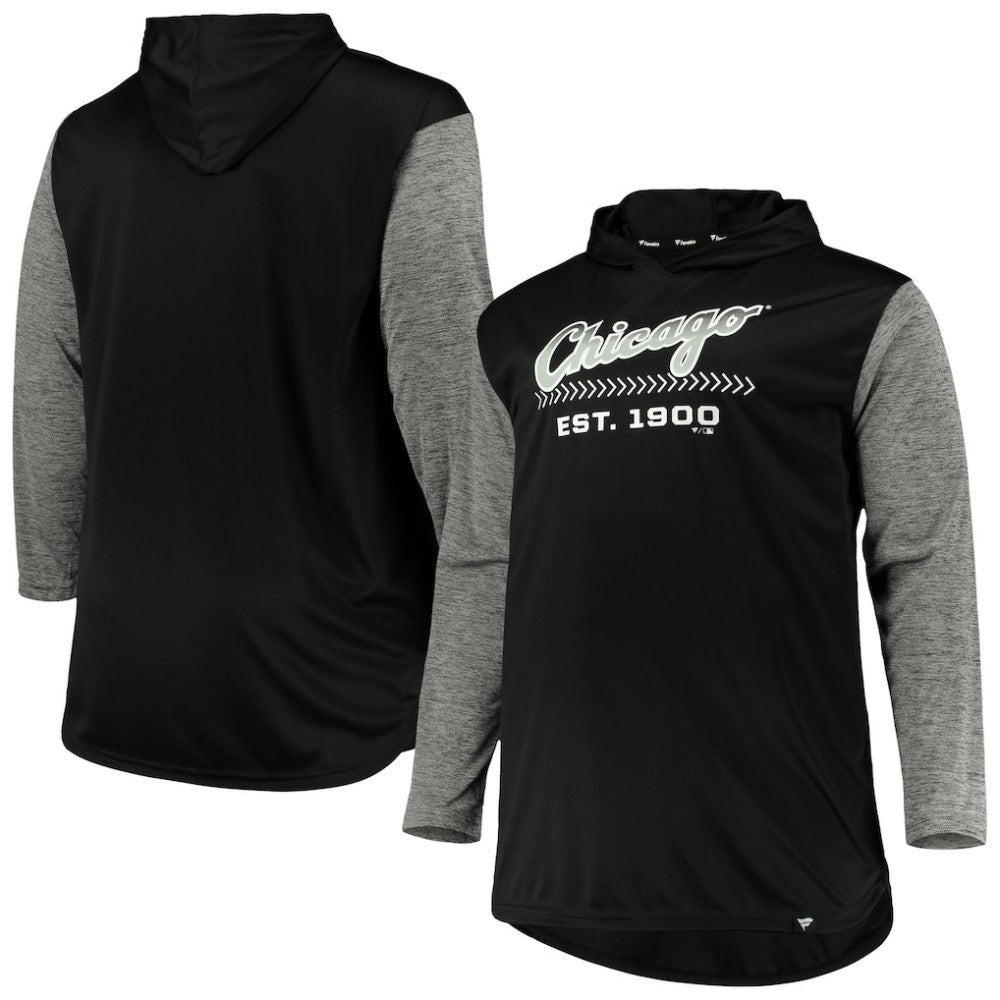 Black/Heathered Gray Chicago White Sox Big & Tall Wordmark Club Pullover Hoodie