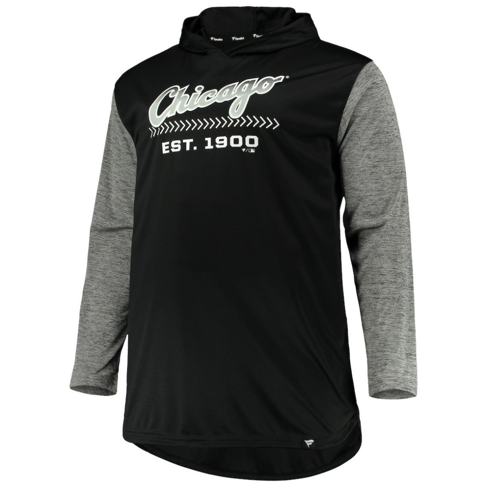 Black/Heathered Gray Chicago White Sox Big & Tall Wordmark Club Pullover Hoodie