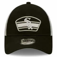 Black/White Chicago White Sox New Era Logo Patch 9FORTY Trucker Snapback Hat
