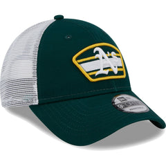 Green/White Athletics New Era Logo Patch 9FORTY Trucker Snapback Hat