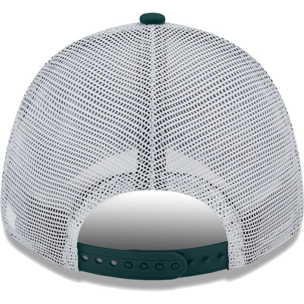 Green/White Athletics New Era Logo Patch 9FORTY Trucker Snapback Hat