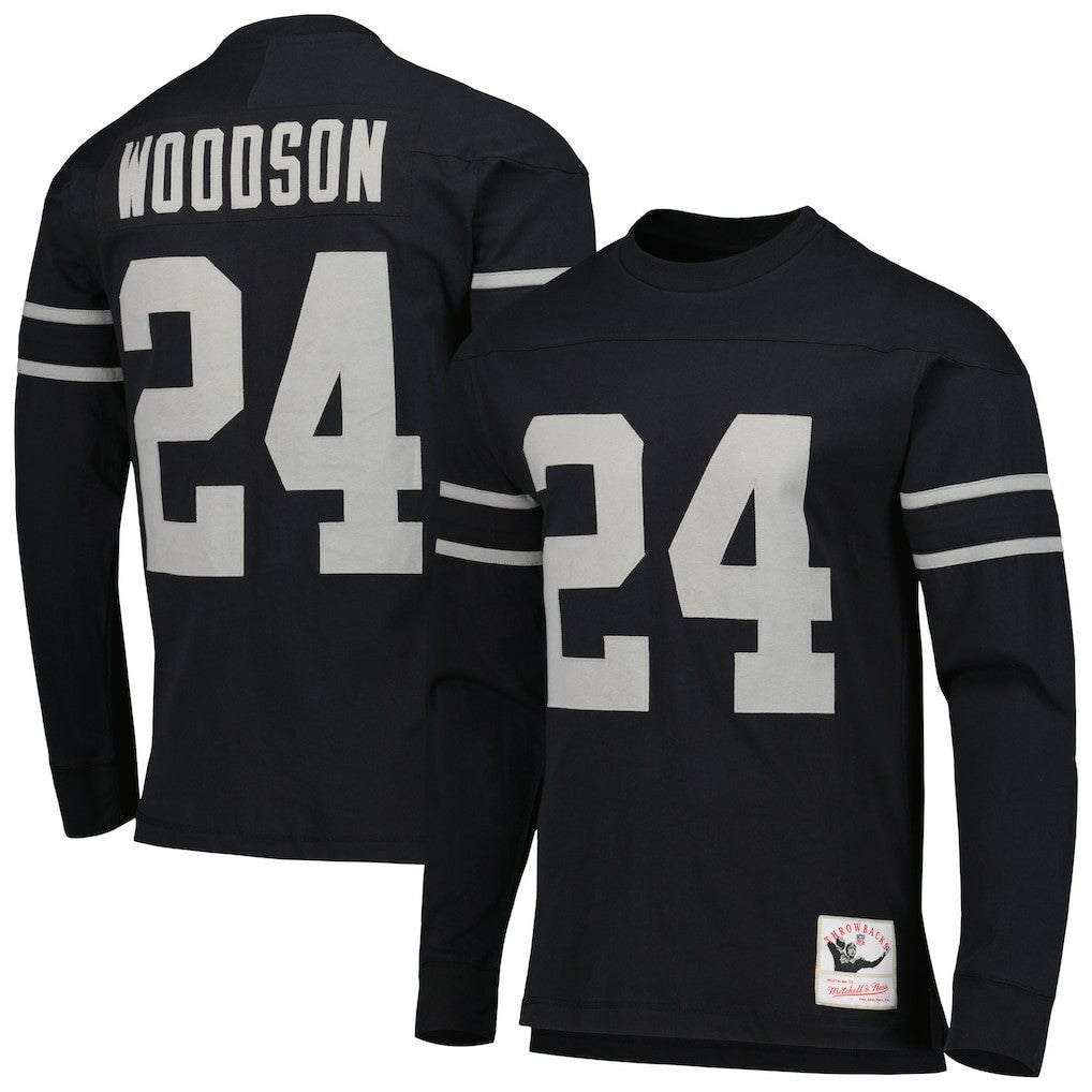 Charles Woodson Oakland Raiders Retired Player Name & Number Long Sleeve Top - Las Vegas Raiders Tops