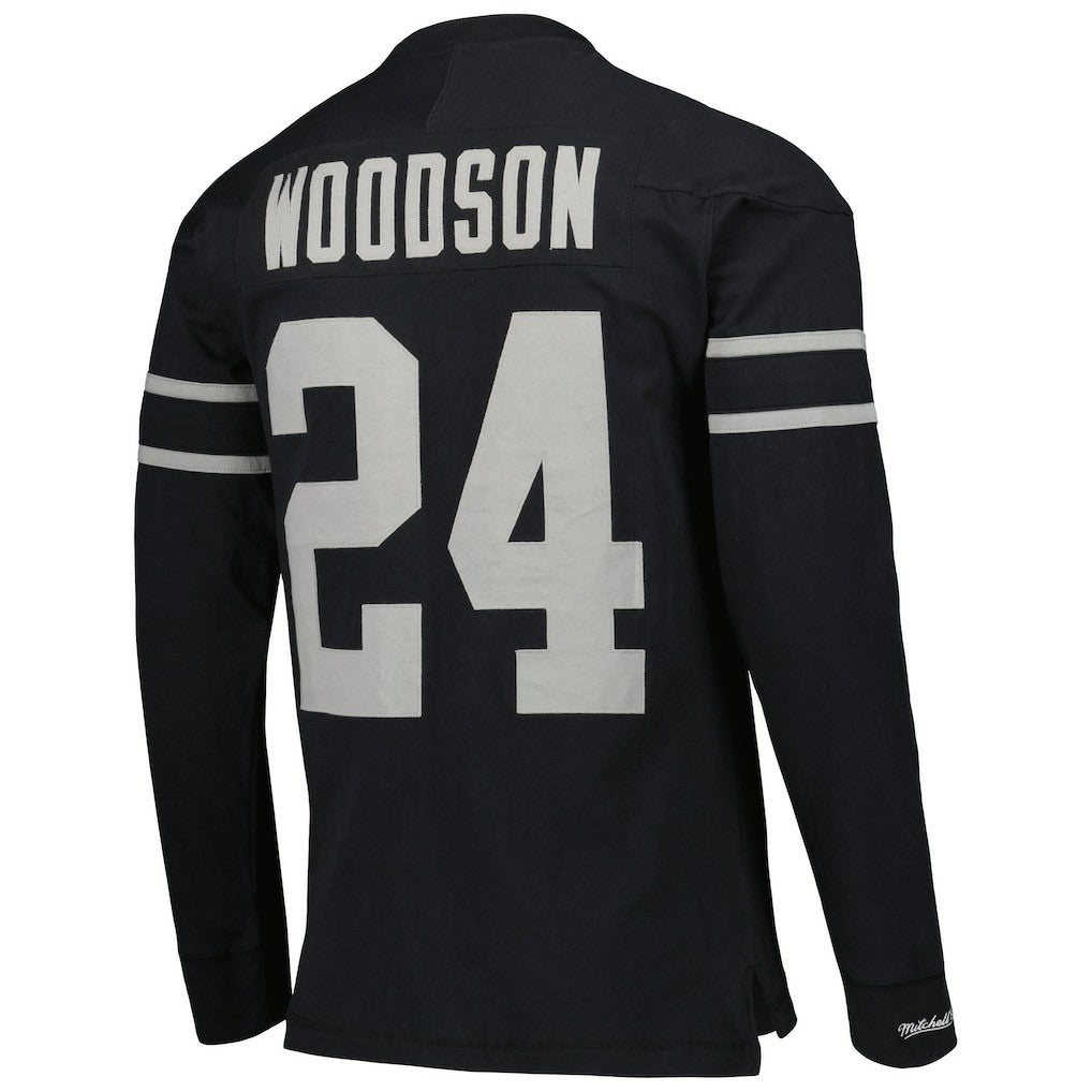 Charles Woodson Oakland Raiders Retired Player Name & Number Long Sleeve Top - Las Vegas Raiders Tops