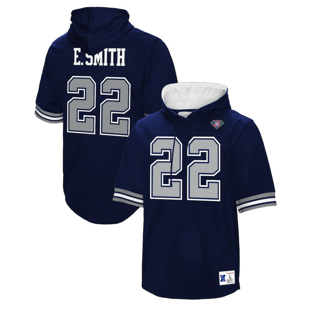 Emmitt Smith  Retired Player Mesh Name & Number Hoodie T-Shirt - Dallas Cowboys Hoodies