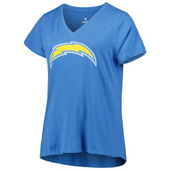 Justin Herbert  Women's Plus Size Name & Number V-Neck T-Shirt - Los Angeles Chargers T-shirts