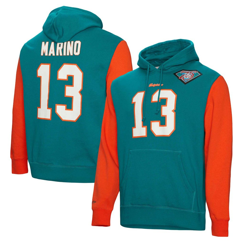 Dan Marino  Retired Player Name & Number Pullover Hoodie - Miami Dolphins Hoodies