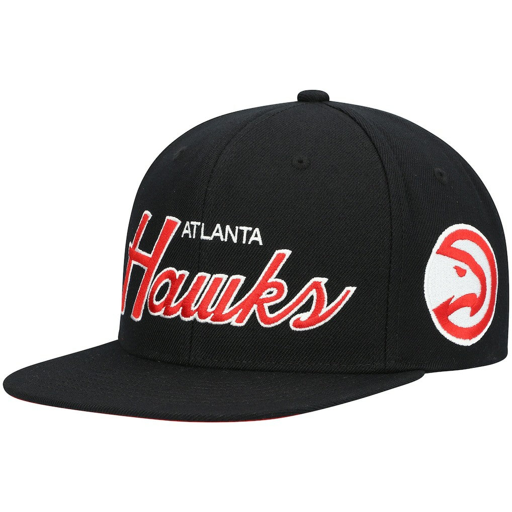 Mitchell & Ness Atlanta Hawks Hardwood Classics Script 2.0 Snapback Hat