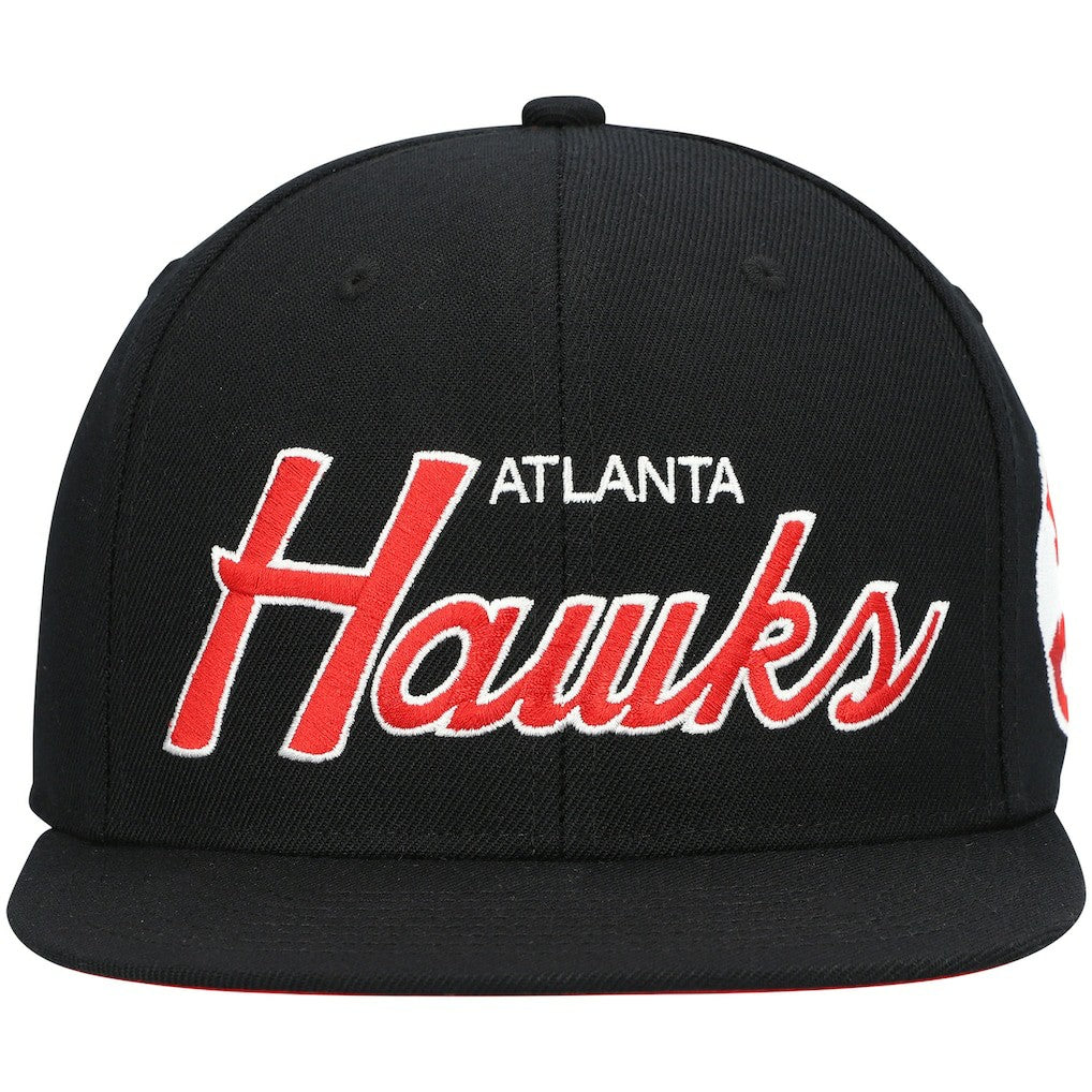 Mitchell & Ness Atlanta Hawks Hardwood Classics Script 2.0 Snapback Hat