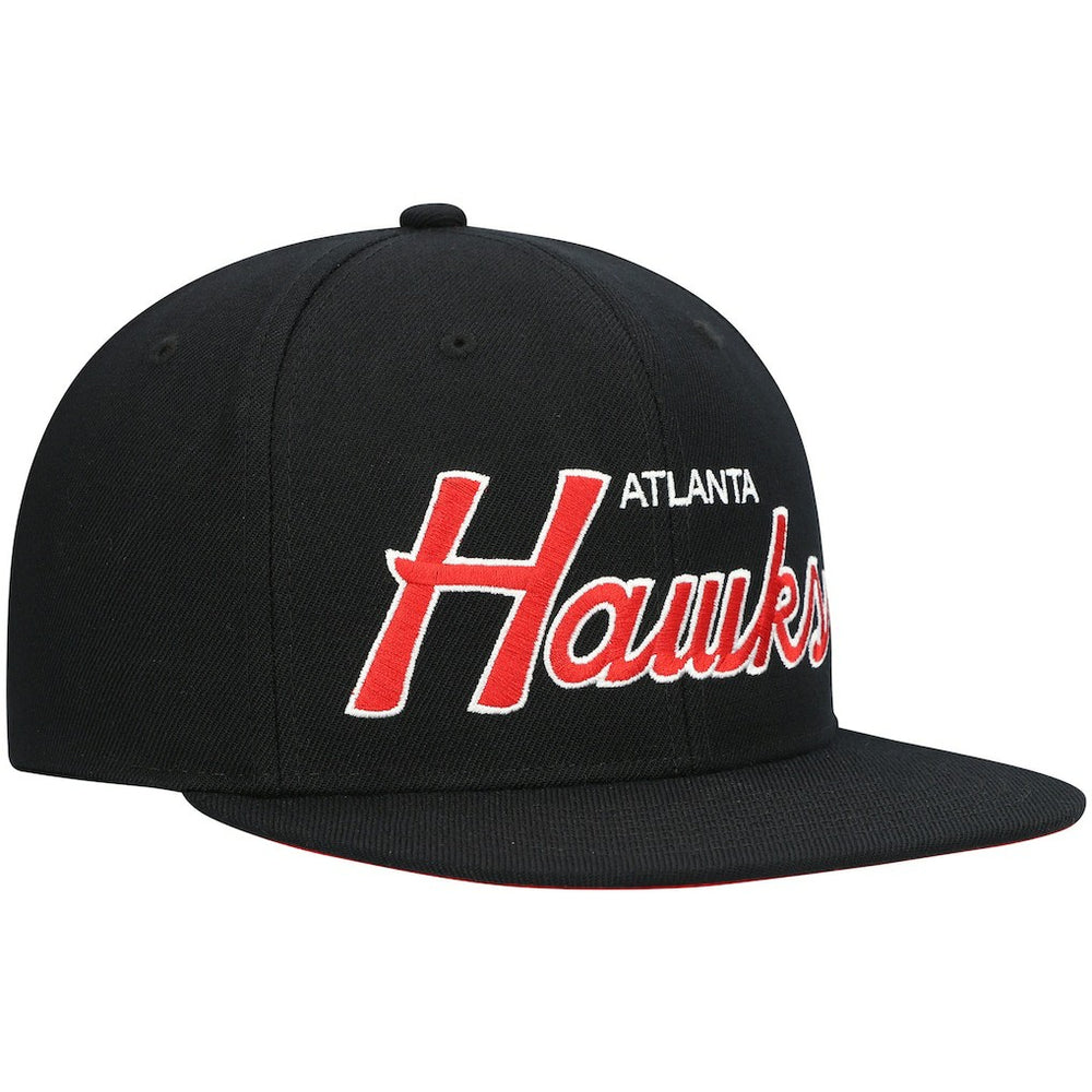 Mitchell & Ness Atlanta Hawks Hardwood Classics Script 2.0 Snapback Hat