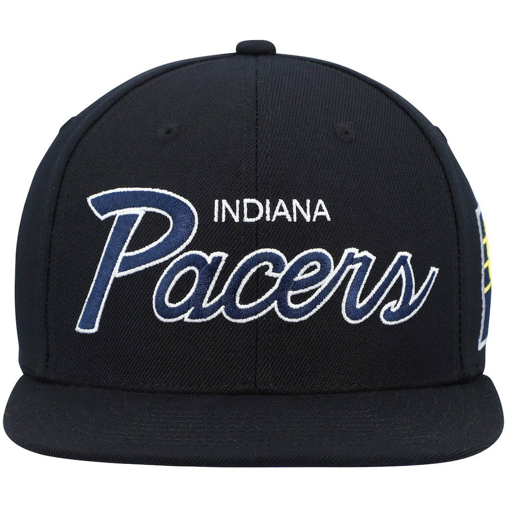 Mitchell & Ness Indiana Pacers Hardwood Classics Script 2.0 Snapback Hat