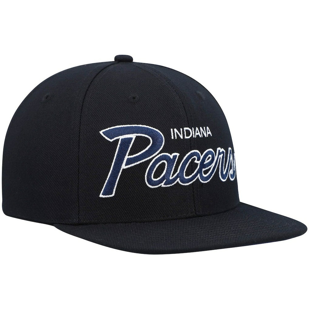 Mitchell & Ness Indiana Pacers Hardwood Classics Script 2.0 Snapback Hat