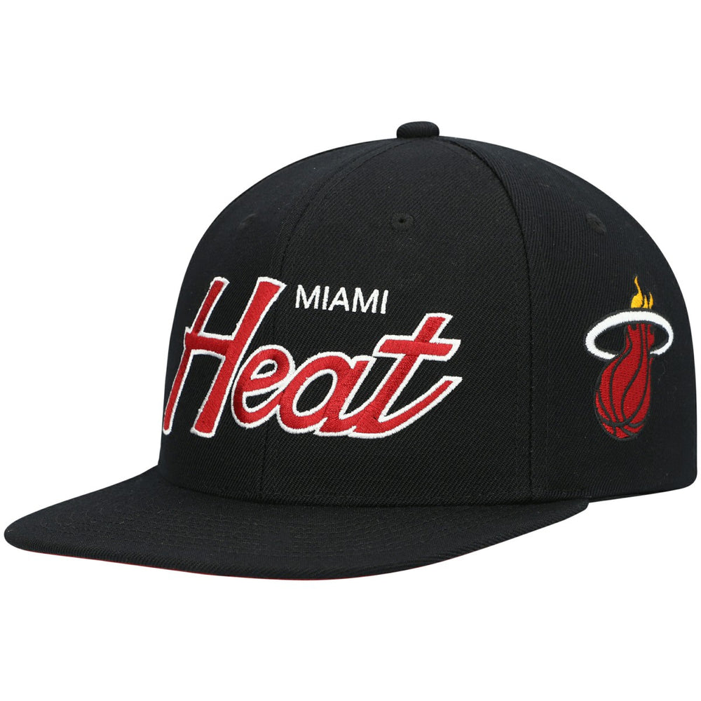 Mitchell & Ness Miami Heat Hardwood Classics Script 2.0 Snapback Hat
