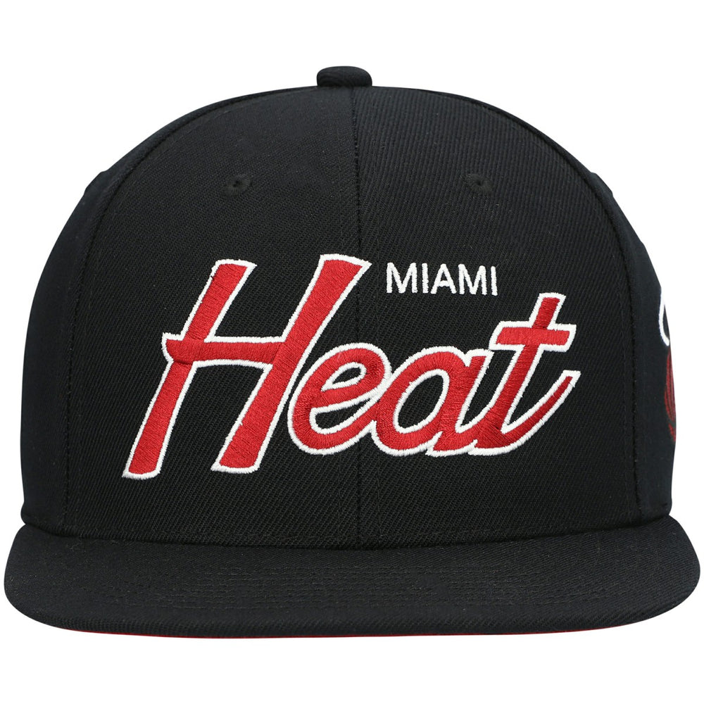 Mitchell & Ness Miami Heat Hardwood Classics Script 2.0 Snapback Hat