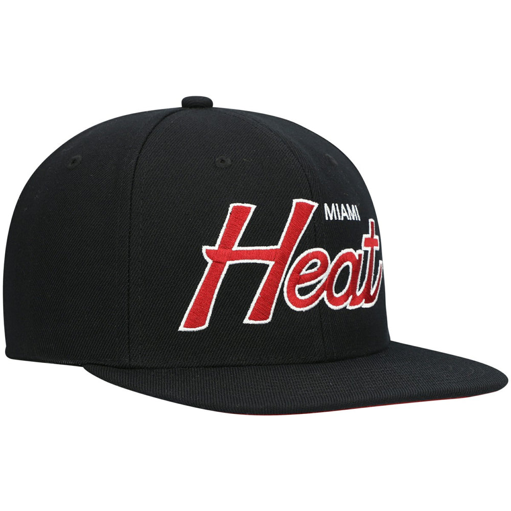 Mitchell & Ness Miami Heat Hardwood Classics Script 2.0 Snapback Hat
