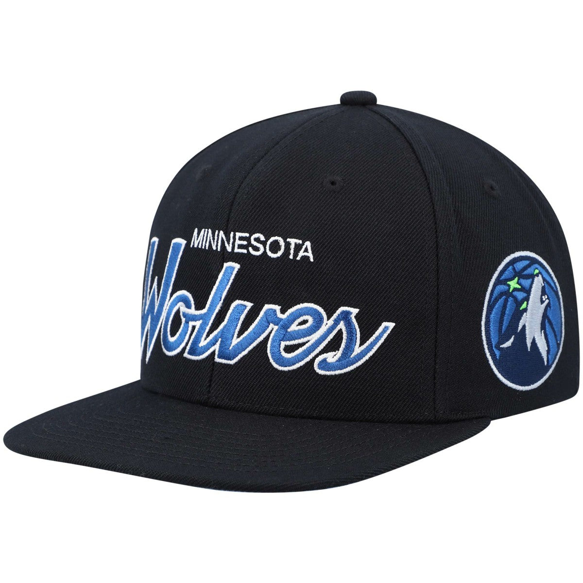 Mitchell & Ness Minnesota Timberwolves Hardwood Classics Script 2.0 Snapback Hat