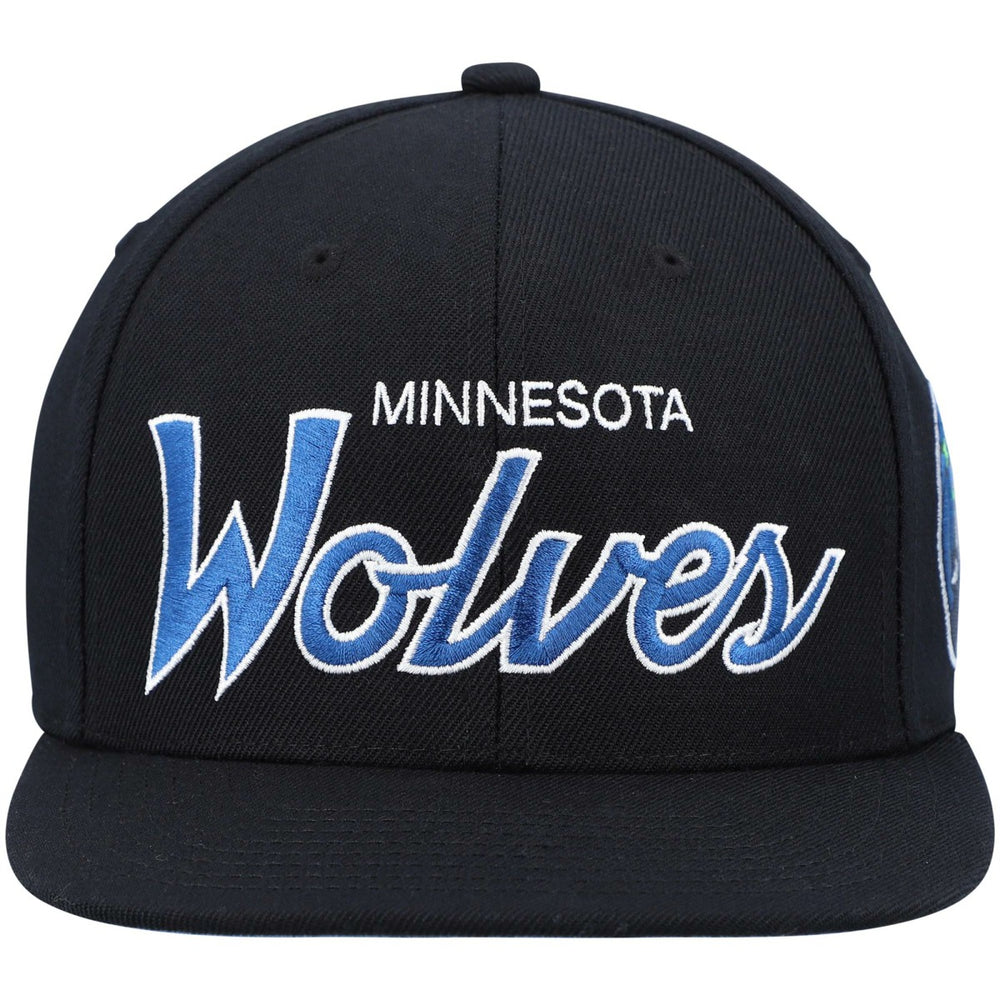 Mitchell & Ness Minnesota Timberwolves Hardwood Classics Script 2.0 Snapback Hat