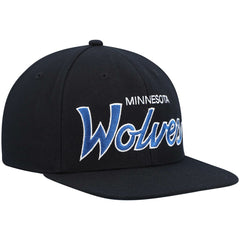 Mitchell & Ness Minnesota Timberwolves Hardwood Classics Script 2.0 Snapback Hat
